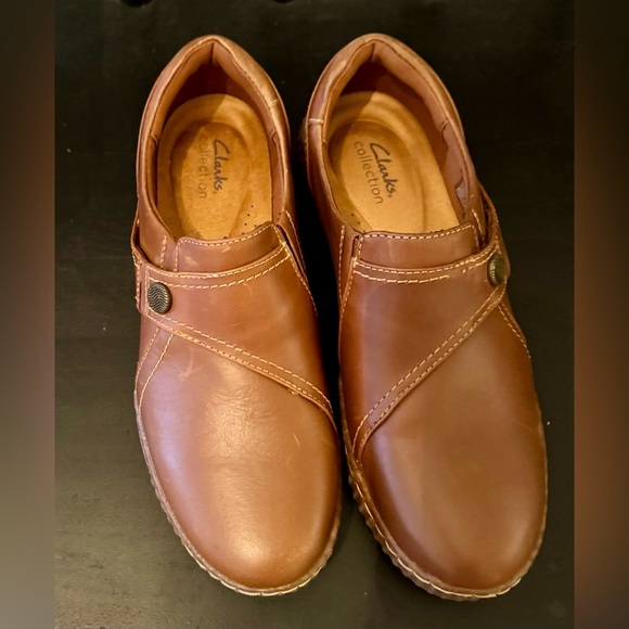 Clarks Collection Caroline Pearl Women's Brown Leather Slip-On Loafer NWT Size 9 - Picture 3 of 7